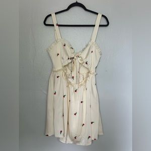 MAJORELLE Eden Mini Dress in Ivory & Pink